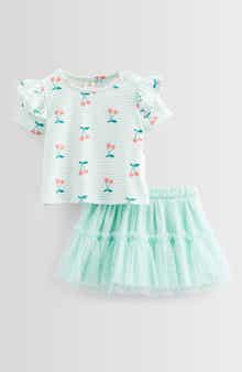 Tucker + Tate Ruffled Graphic T-Shirt & Tiered Tutu Skirt Set