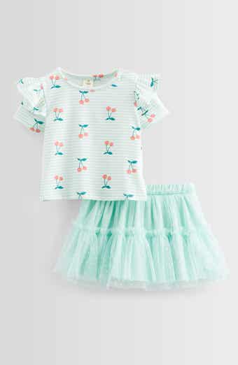 Tucker + Tate Ruffled Graphic T-Shirt & Tiered Tutu Skirt Set
