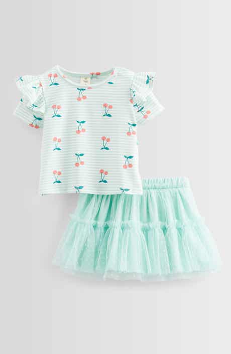 Tucker + Tate Ruffled Graphic T-Shirt & Tiered Tutu Skirt Set