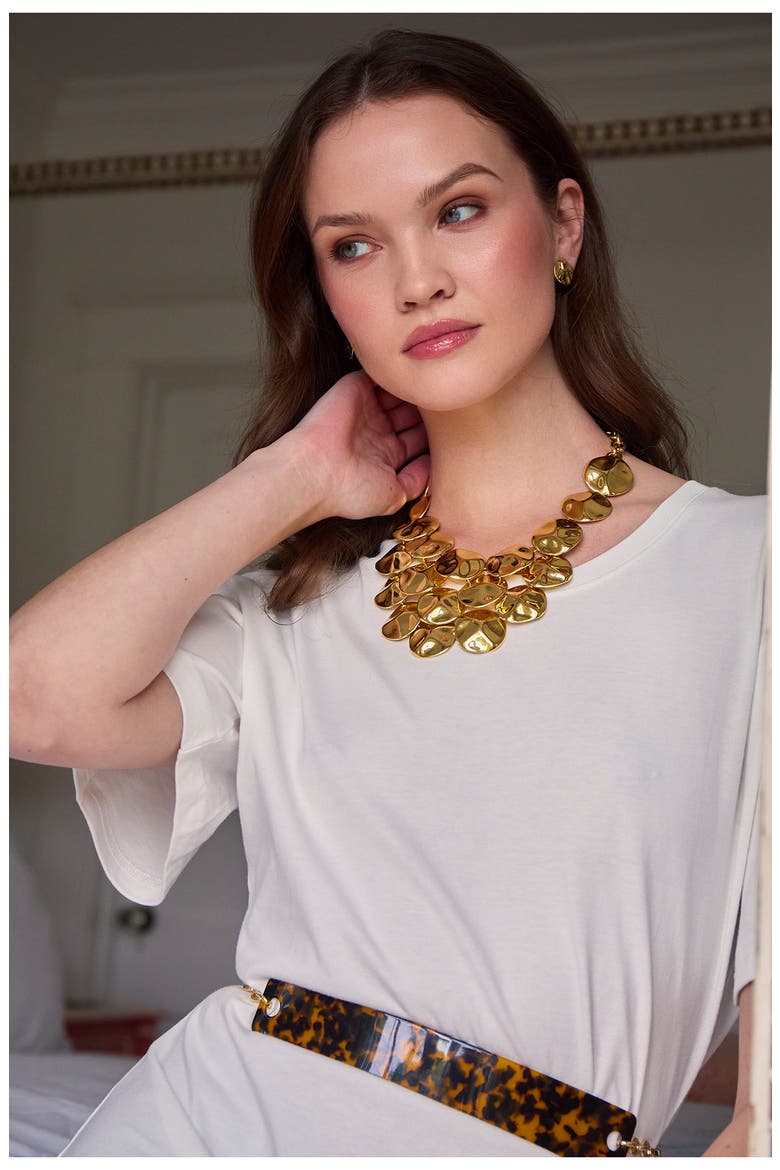 Socialite Bib Necklace, Alternate, color, GOLD