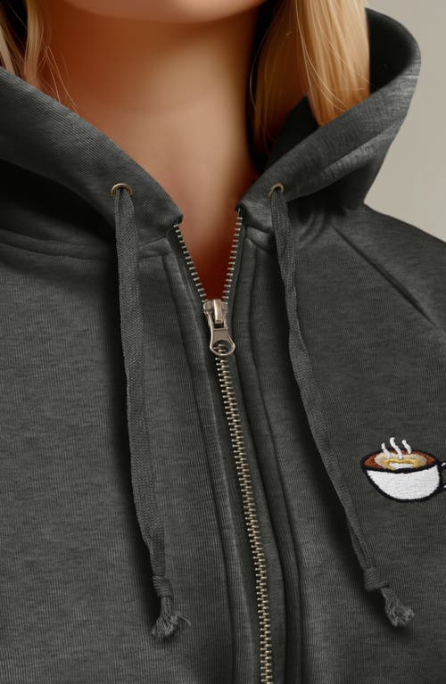 Dalix Cappuccino Zip Fleece Hoodie In Shadow