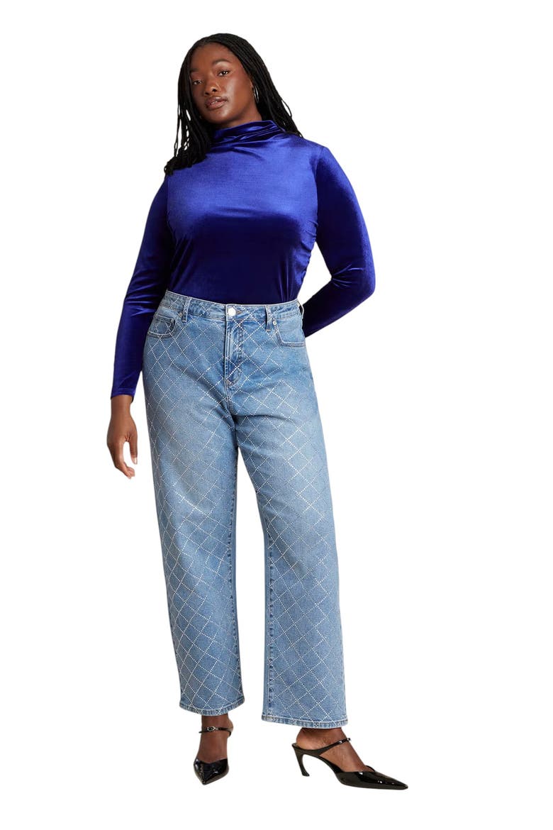 Velvet Mockneck Top, Alternate, color, MYSTIC PURPLE