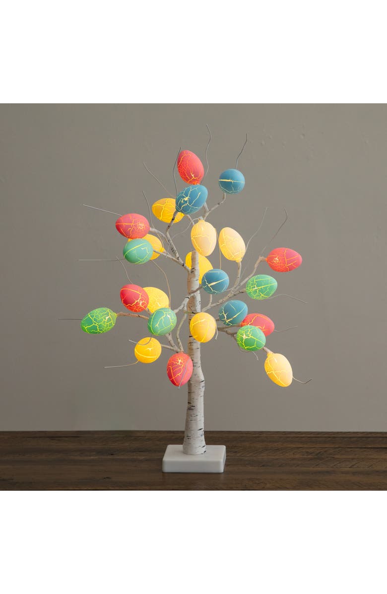 NEARLY NATURAL 2-ft Pre-Lit Artificial Easter Egg Twig Tree with 24 LED Lights, Alternate, color, White