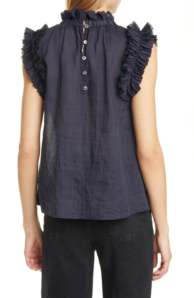 Sea Lucy Ruffle Cotton Top, Alternate, color,