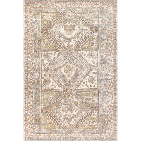 Darija Ornate Geometric Medallion Area Rug