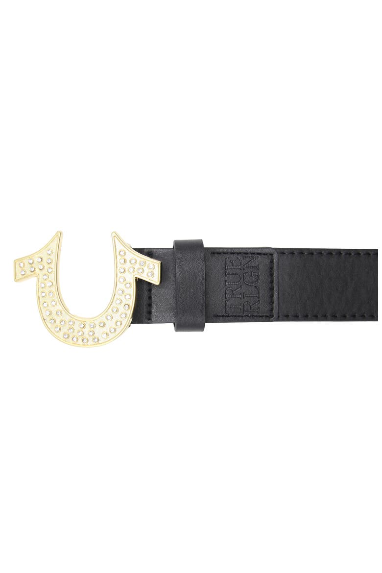 Sparkle Sage Horseshoe Buckle Belt, Alternate, color, BLACK