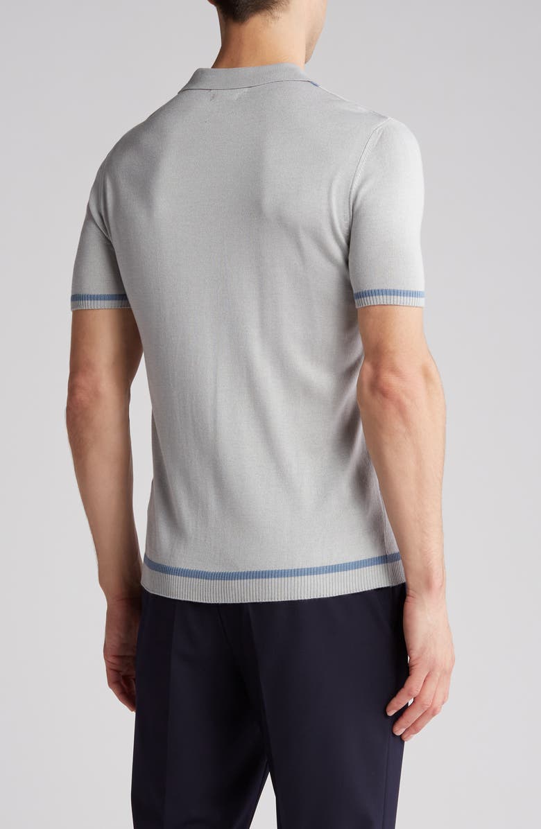 T.R. PREMIUM Textured Sweater Knit Polo, Alternate, color, Grey