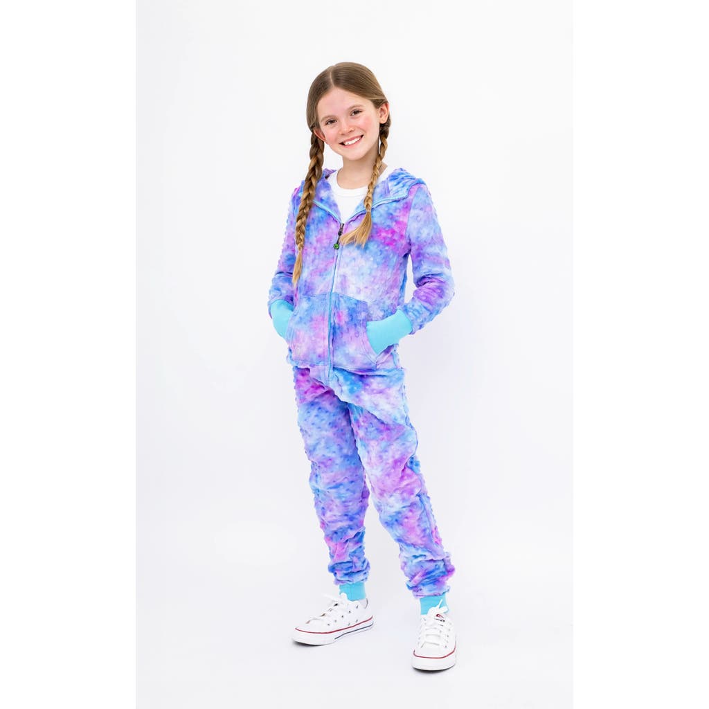 Limeapple Minky Bubble Zip Fleece Romper In Multi