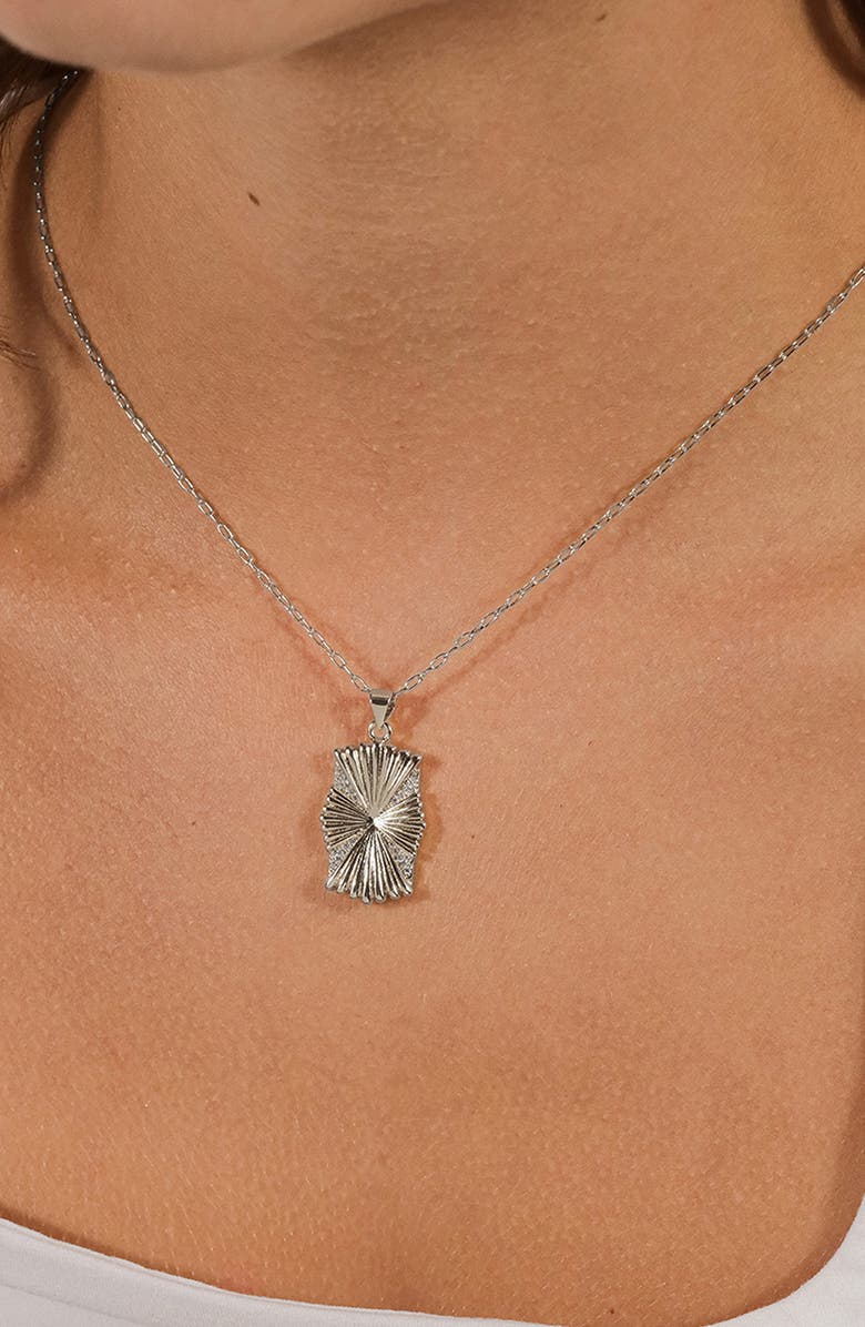 Sterling Forever Royale Cubic Zirconia Pendant Necklace, Alternate, color, Silver