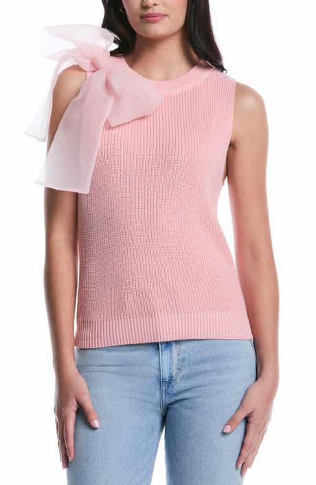 Laundry by Shelli Segal Organza Bow Sweater Vest