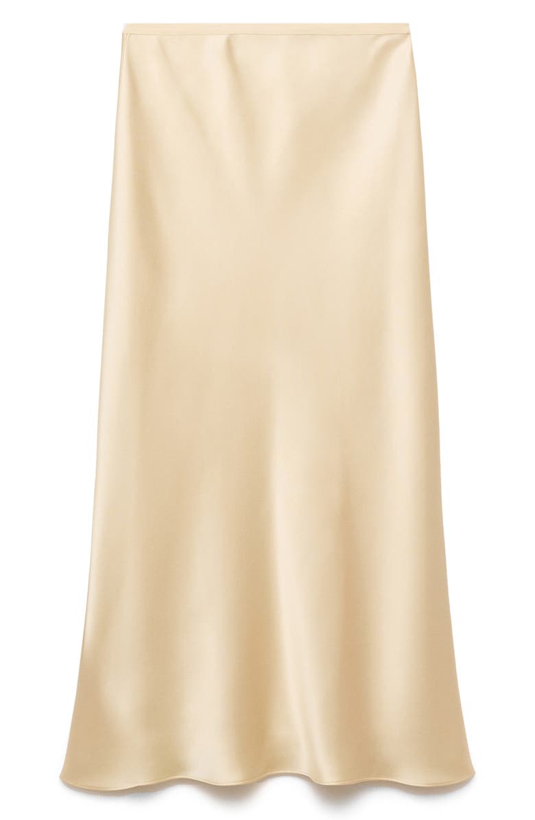 MANGO Mia Satin Midi Skirt, Alternate, color, Pastel Yellow