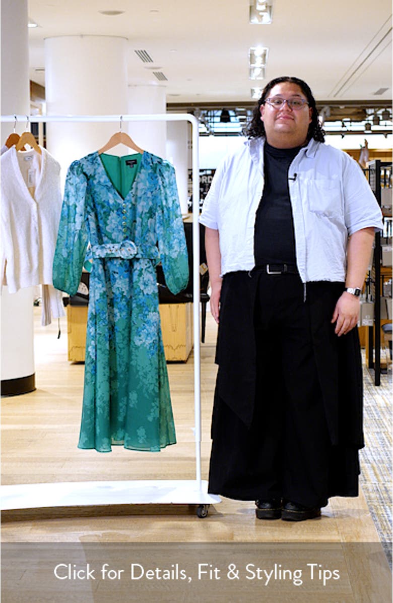 Floral Belted Long Sleeve Dress, sales video thumbnail