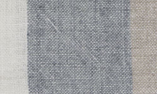 Pom Pom At Home Monterey Oversize Linen Throw Blanket In Ocean/natural