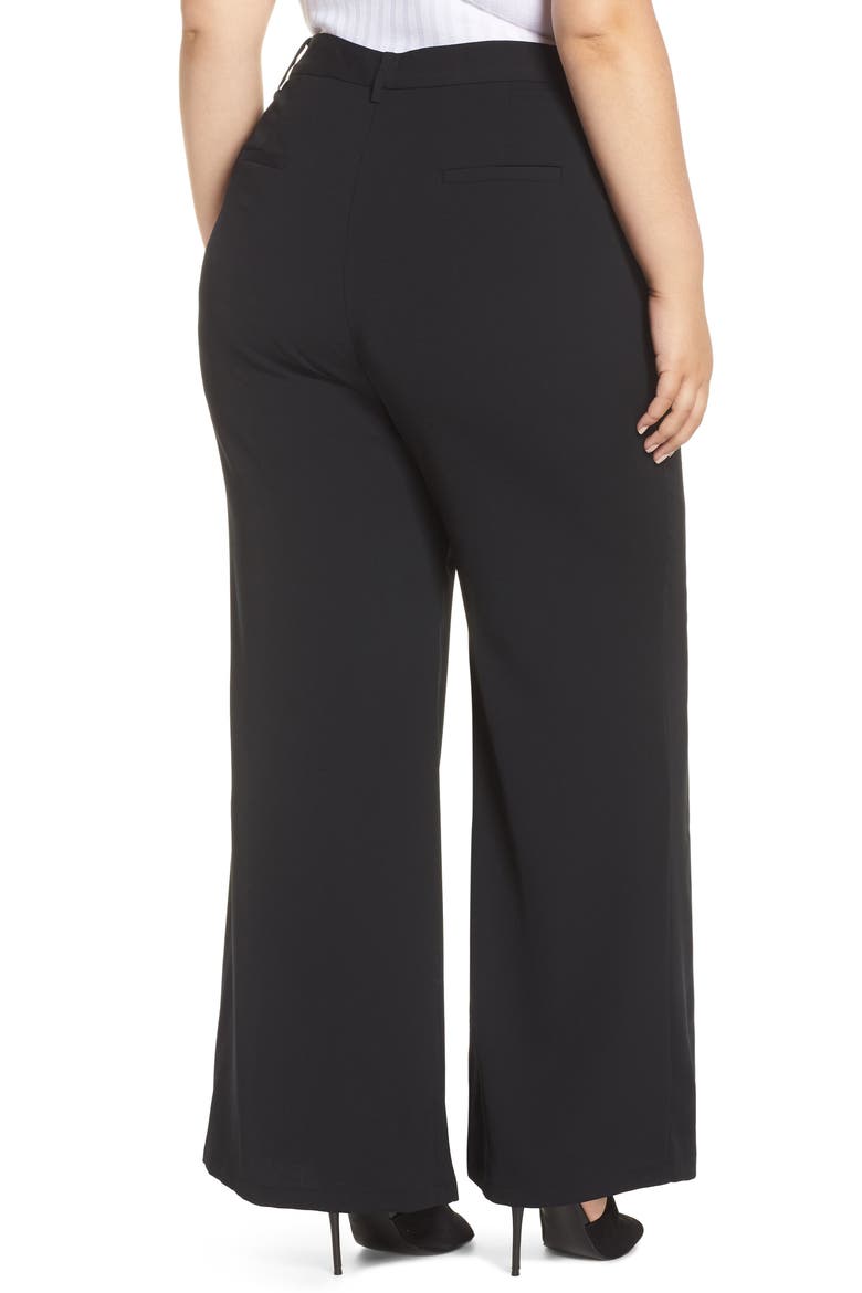 High Waist Flare Pants, Alternate, color, BLACK