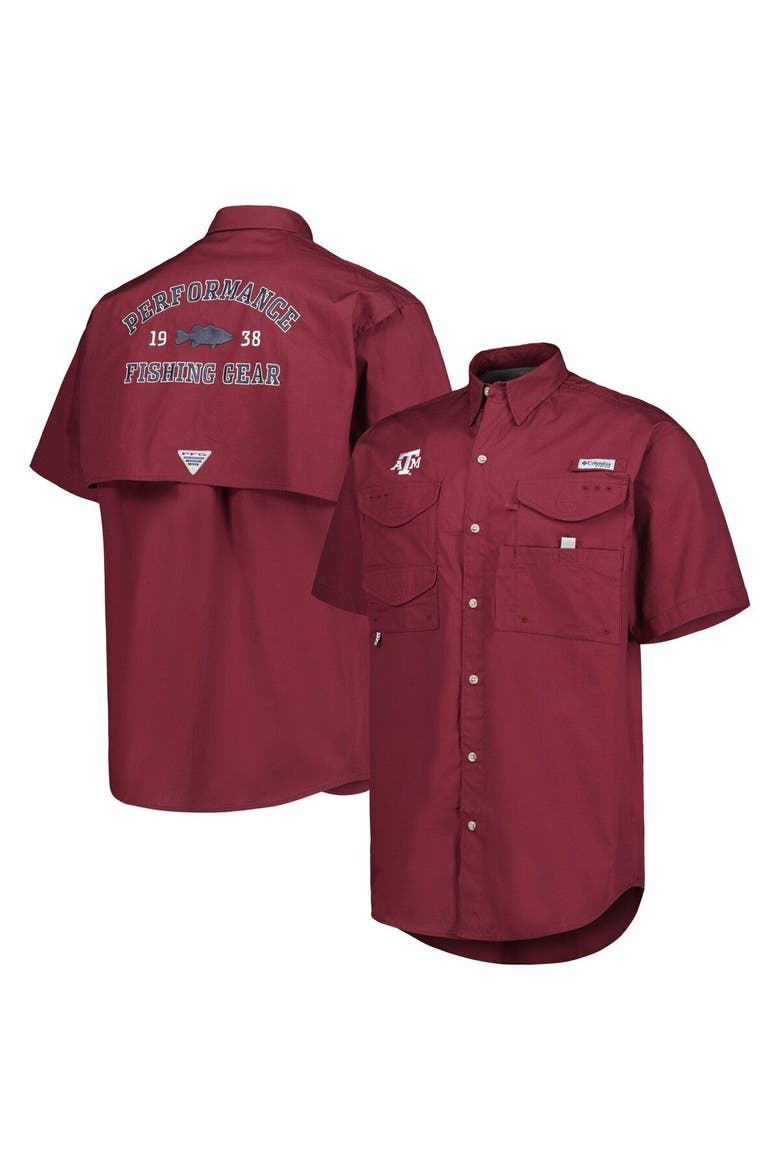Men's Columbia Maroon Texas A&M Aggies Bonehead Button-Up Shirt, Main, color, Maroon