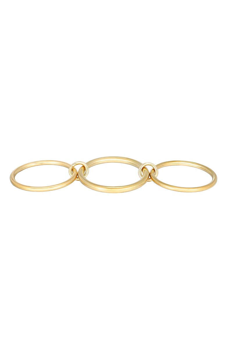 Adornia Set of 3 18K Gold Plated Linked Band Rings, Alternate, color, Gold