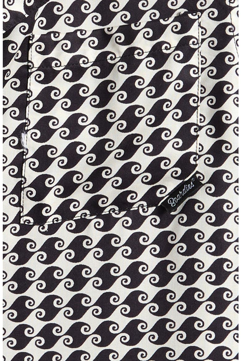 Kids' Sea Hound Print Short Sleeve Button-Up Shirt, Alternate, color, BLACK/ CREAM