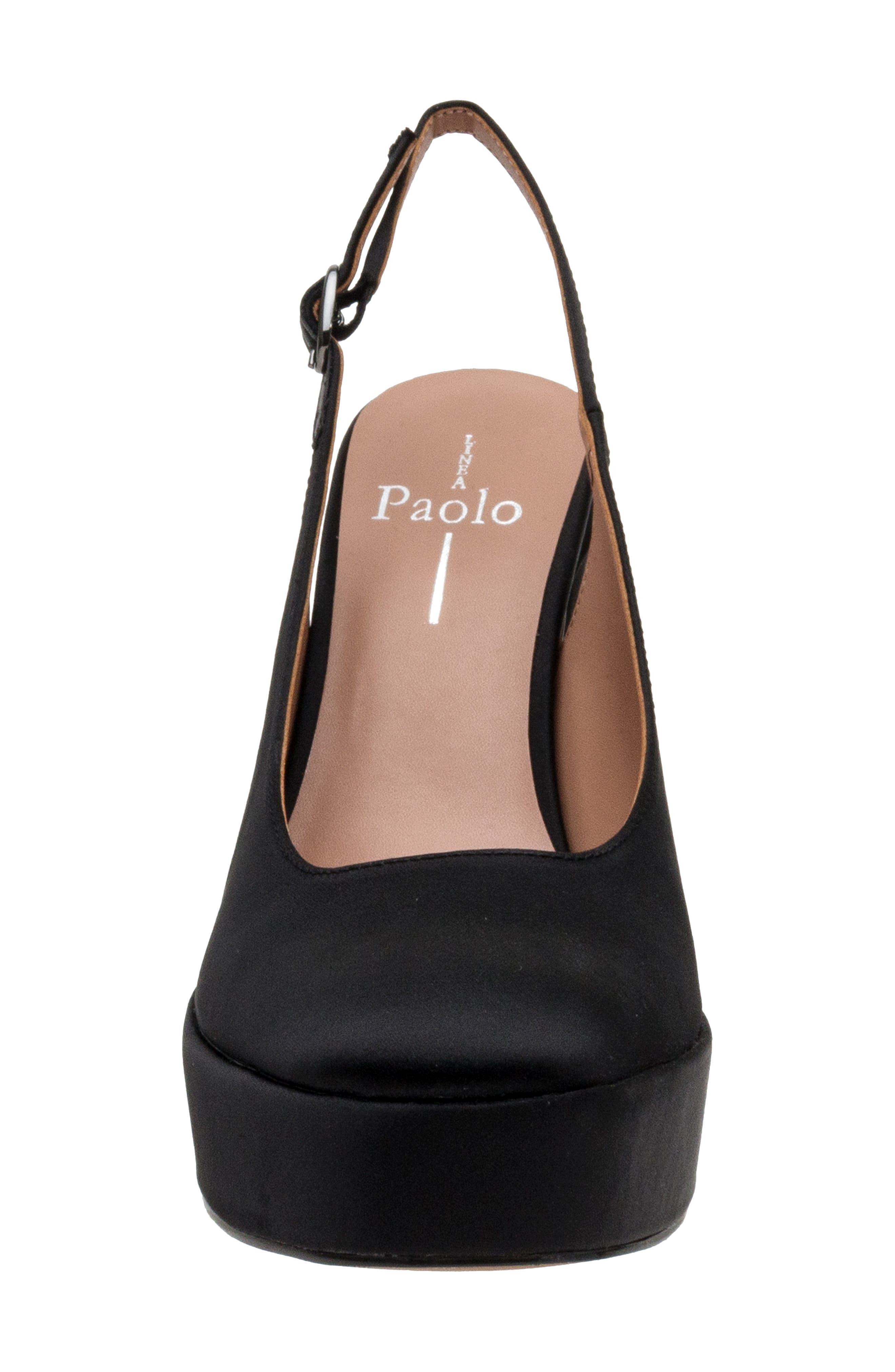 Linea Paolo Ivie Slingback Platform Pump, Alternate, color, Black Satin