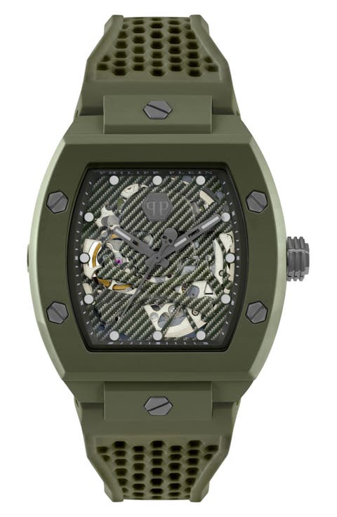 The $keleton Ecoceramic Automatic Silicone Strap Watch