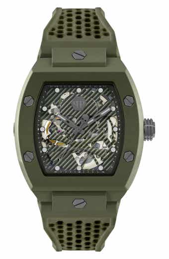 The $keleton Ecoceramic Automatic Silicone Strap Watch