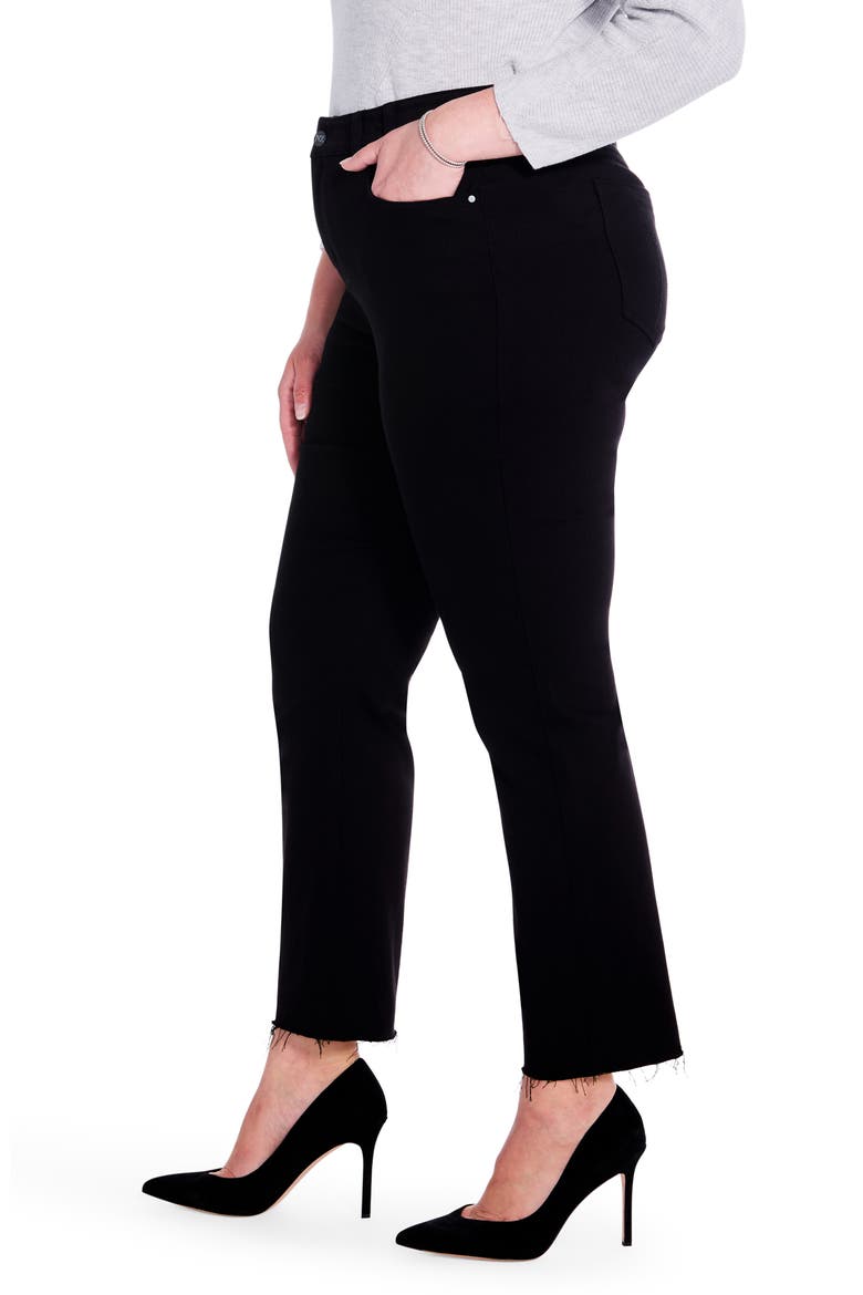 Raw Hem Ankle Straight Leg Jeans, Alternate, color, BLACK DENIM