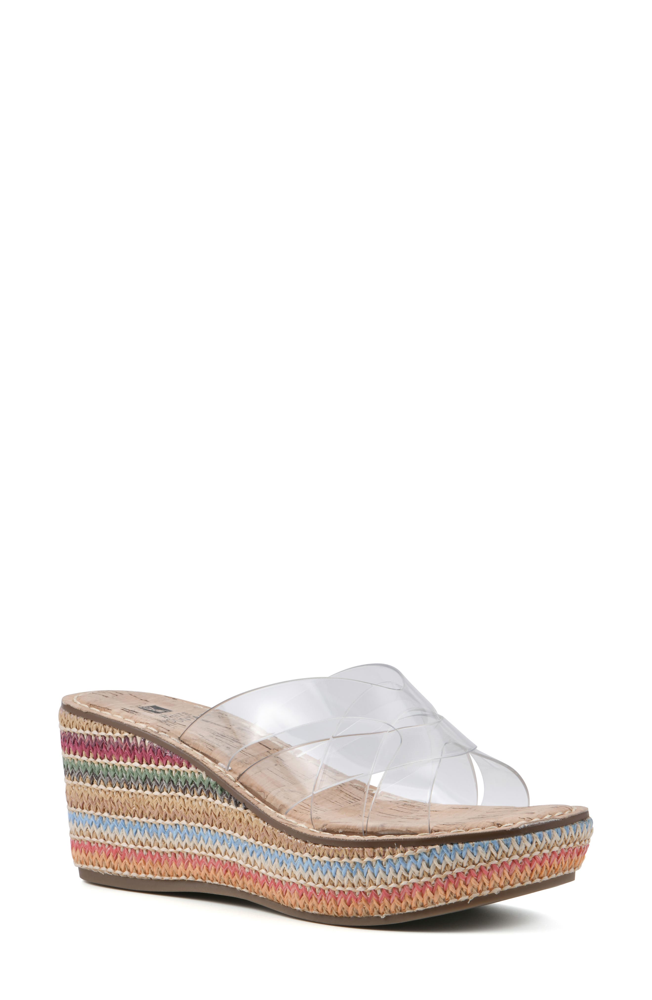 White Mountain Footwear Samwell Clear Espadrille Wedge Sandal, Main, color, 