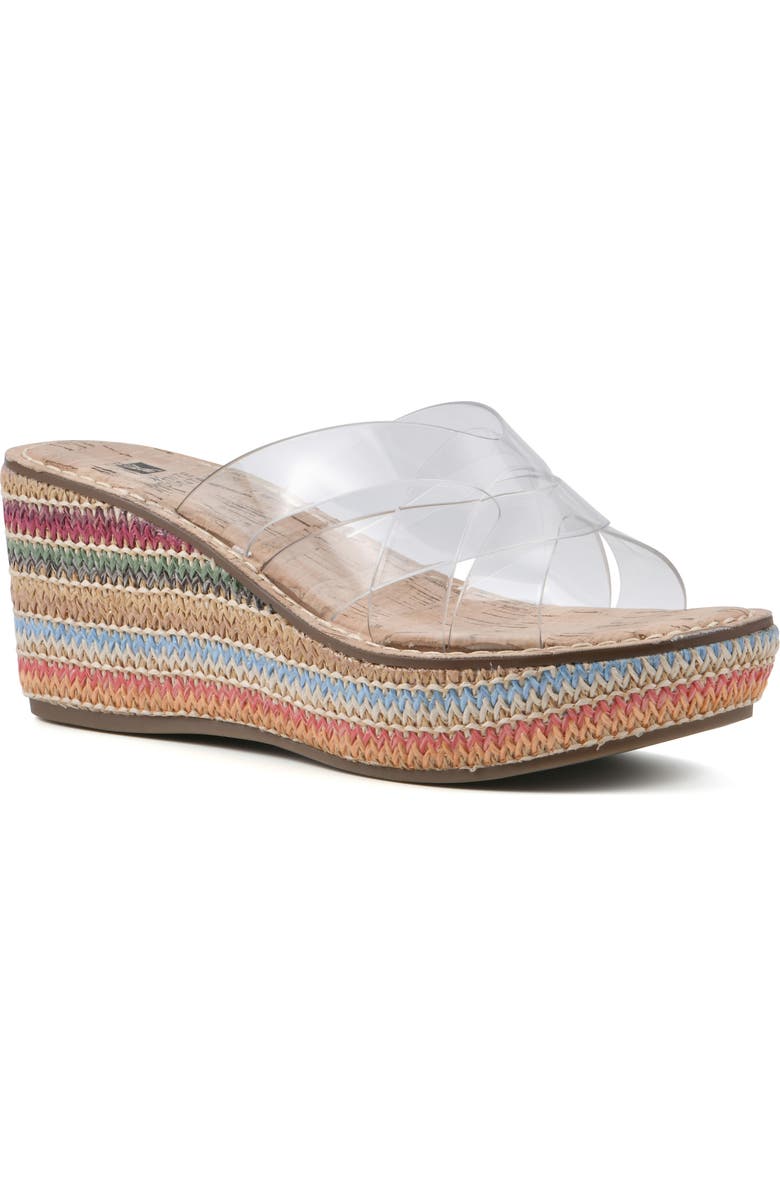 White Mountain Footwear Samwell Clear Espadrille Wedge Sandal, Main, color,