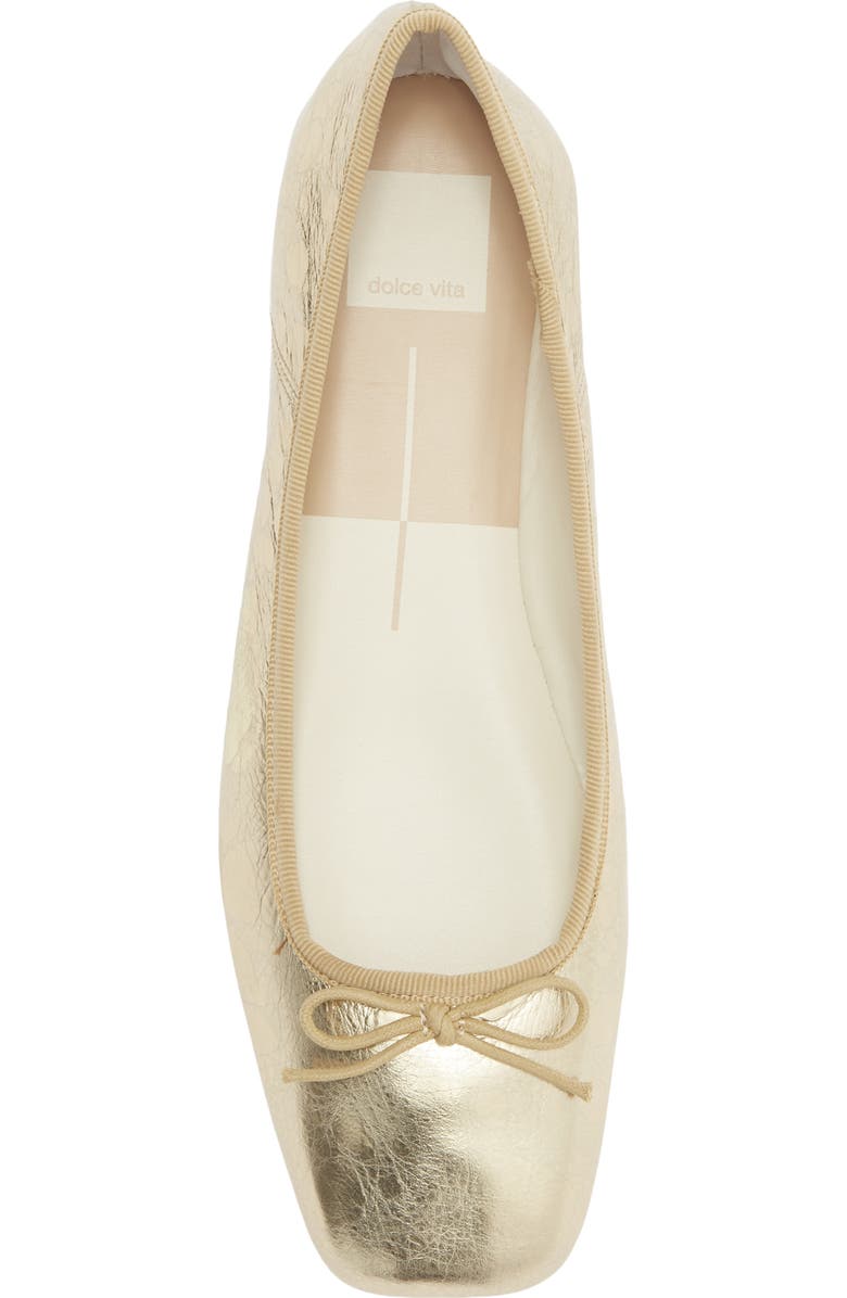 Dolce Vita Anisa Square Toe Flat, Alternate, color, Gold Distressed