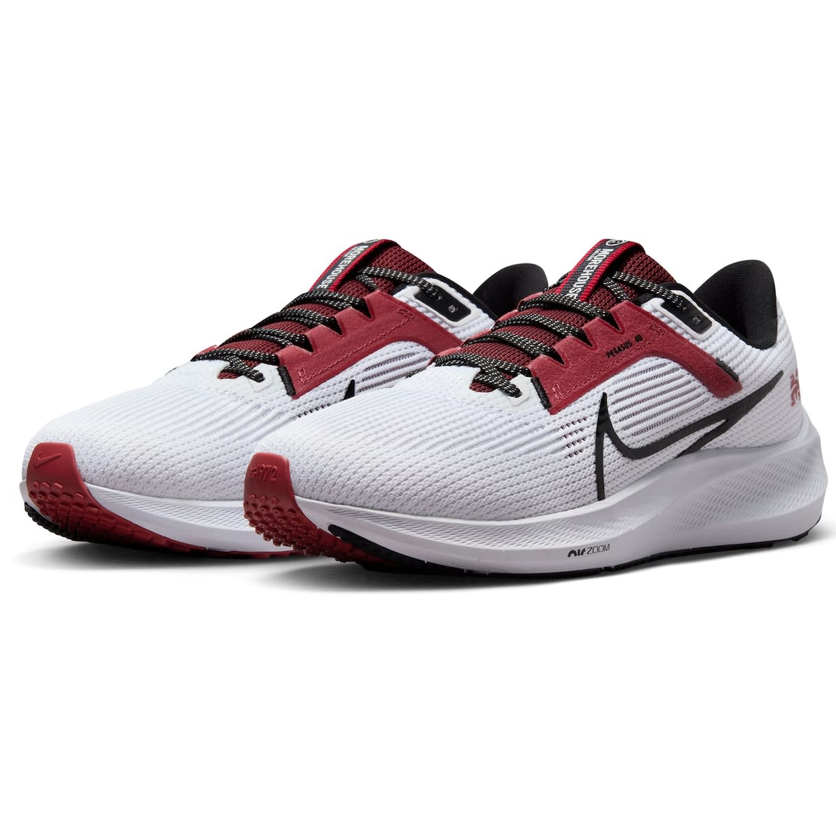 Nike Unisex Nike  White Morehouse Maroon Tigers Zoom Pegasus 40 Running Shoe, Alternate, color, 