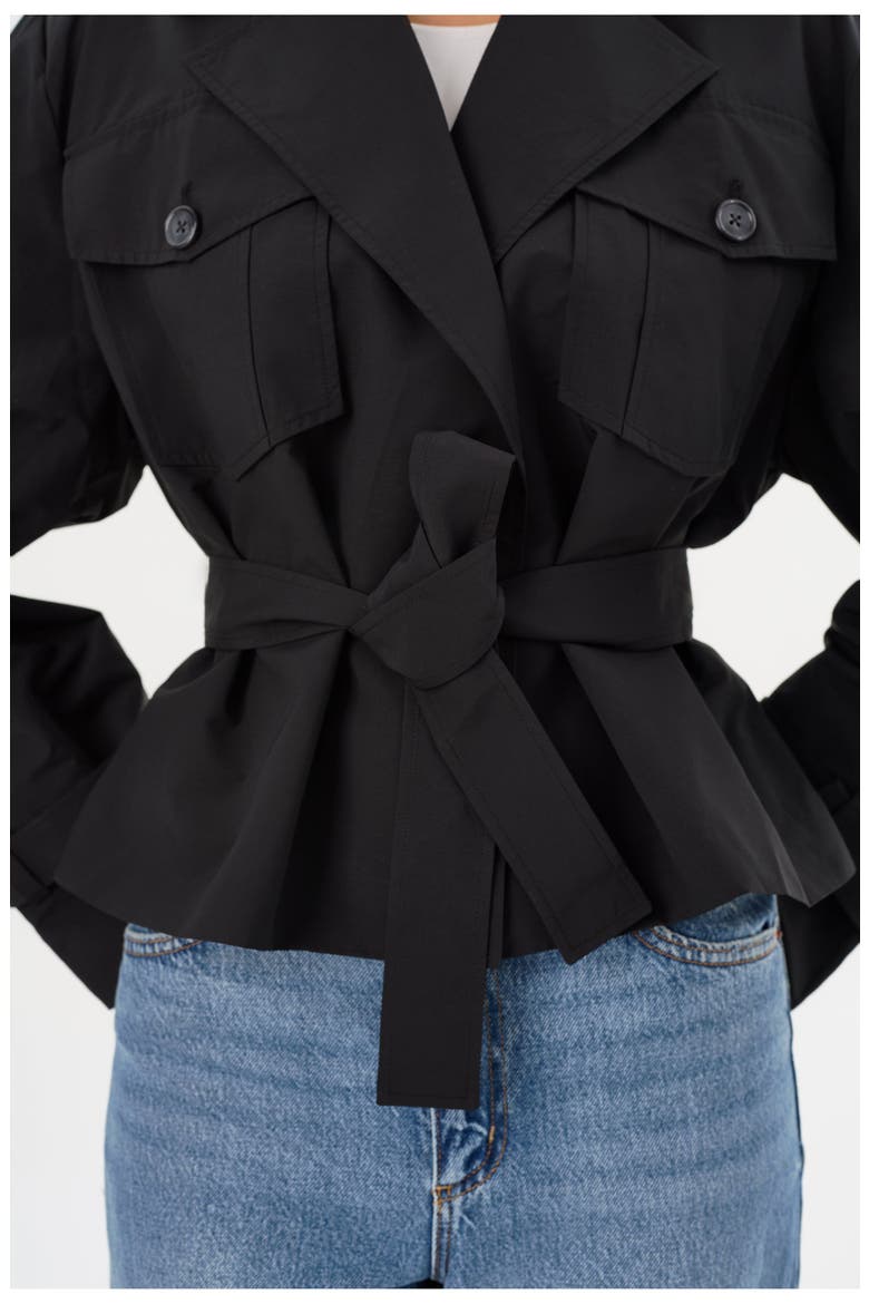 Quinn | Cropped Trench Coat, Alternate, color, Black
