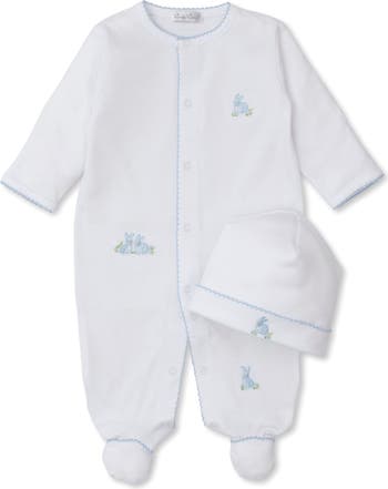 Crest Knit Footie With Hat- Girl