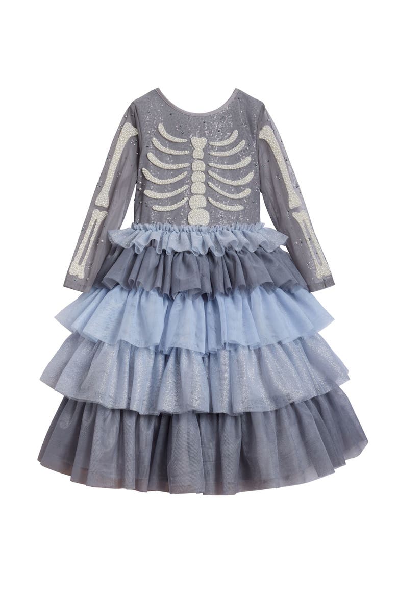 Skeleton Princess Dress for Girls, Alternate, color, Grey