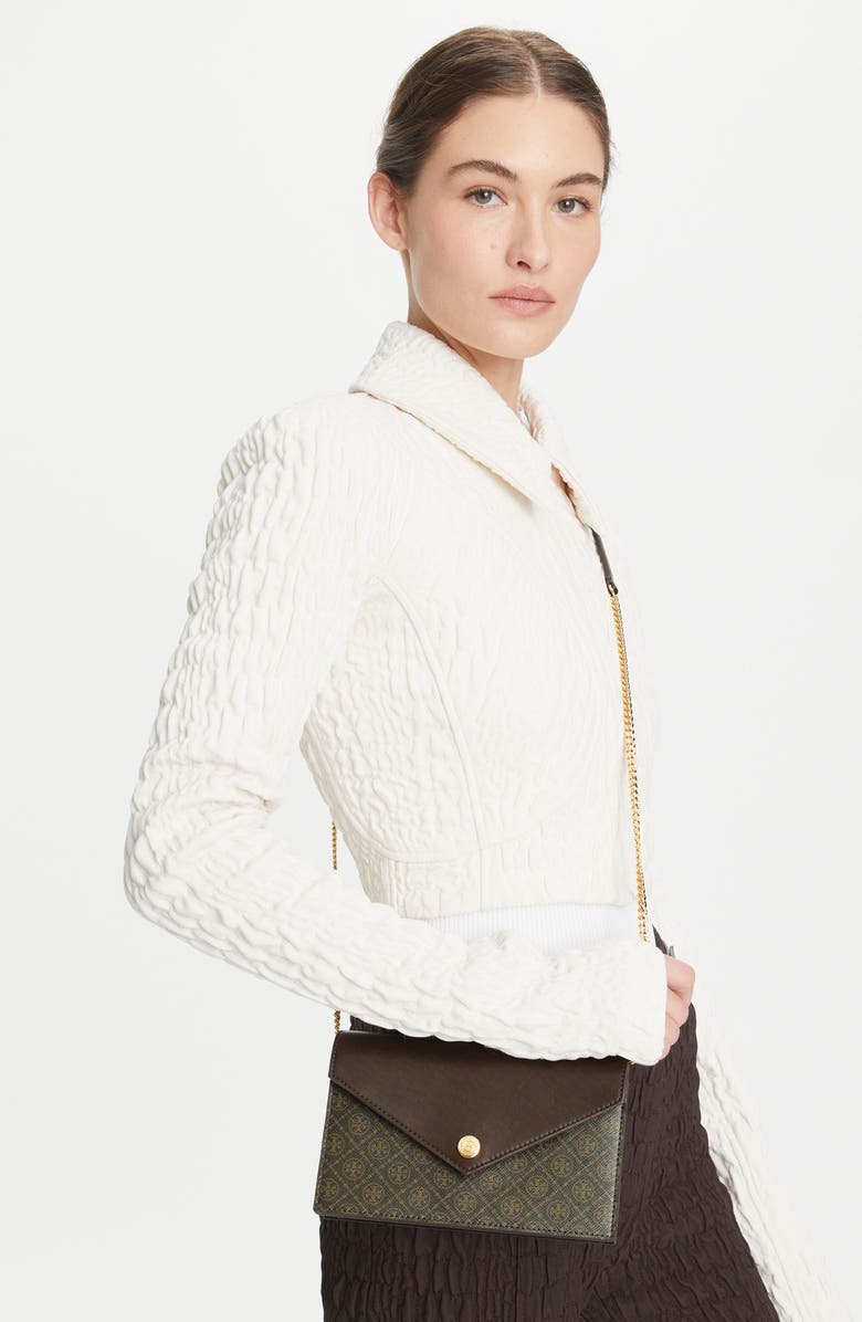 Tory Burch T Monogram Coated Canvas Envelope Crossbody, Alternate, color,