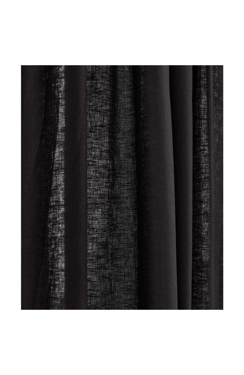 Solino Home Linen Curtain with Light Filtering Rod Pocket for Living Room, Bedroom, Alternate, color, Black