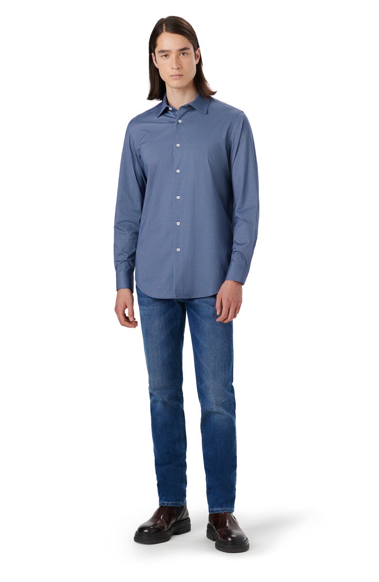 Bugatchi OoohCotton<sup>®</sup> Diamond Print Button-Up Shirt, Alternate, color, 