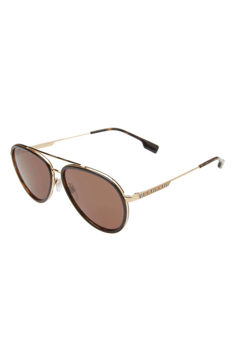 Burberry 59mm Aviator Sunglasses, Alternate, color, Gold