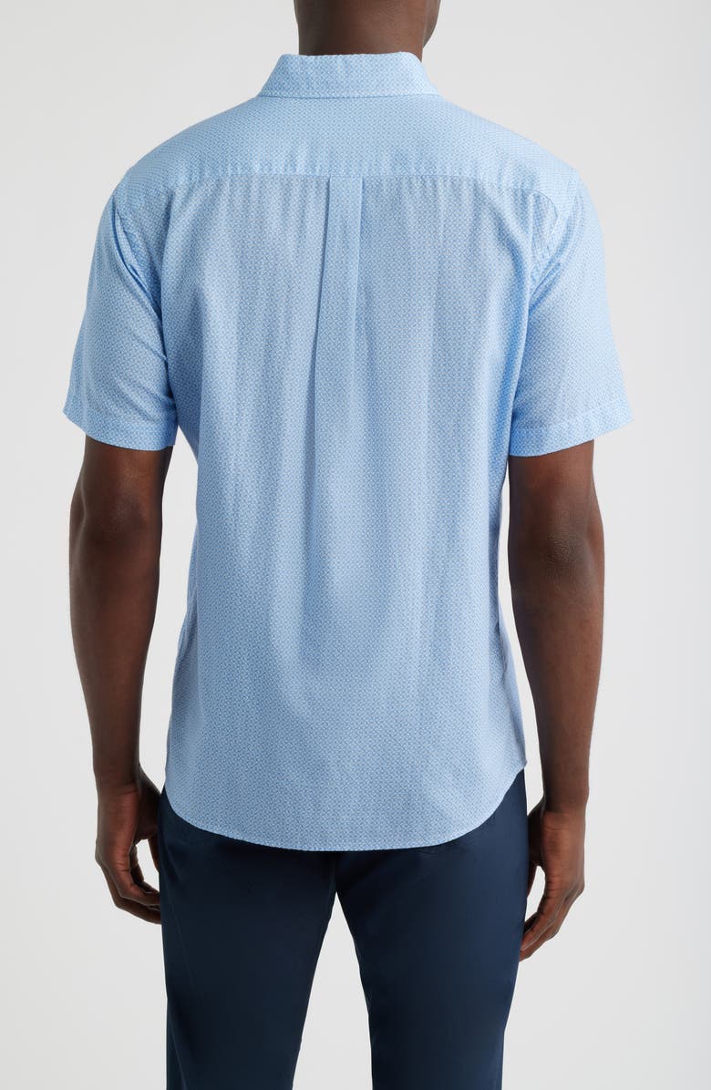 Peter Millar Windsail Short Sleeve Button-Up Shirt, Alternate, color, Bluebird