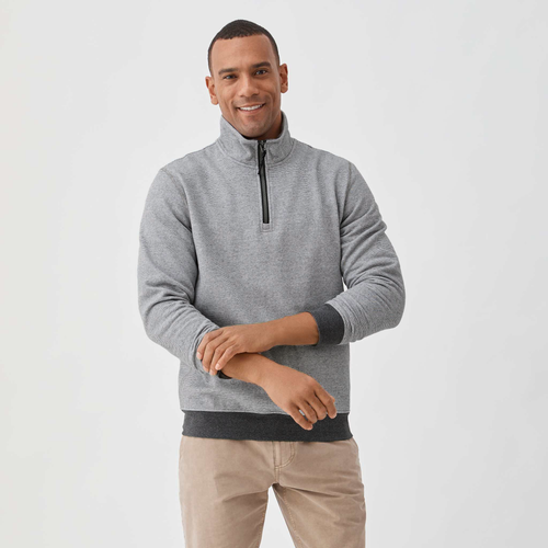 Surfside Supply Co. Bobby Fleece Quarter Zip In Black Combo