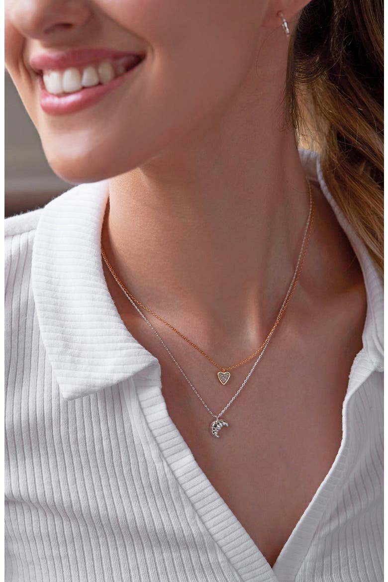 Croissant Charm Necklace, Alternate, color, SILVER