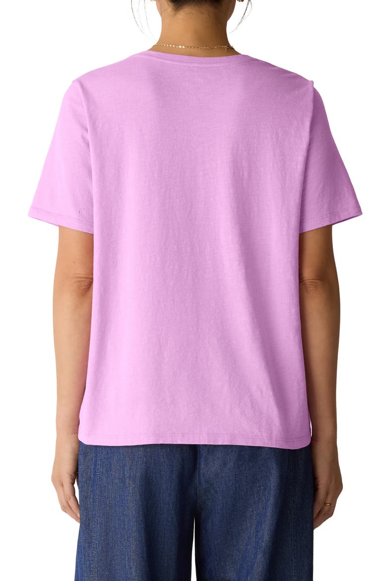 Easy V-Neck Organic Cotton T-Shirt, Alternate, color, BRIGHT ASTER