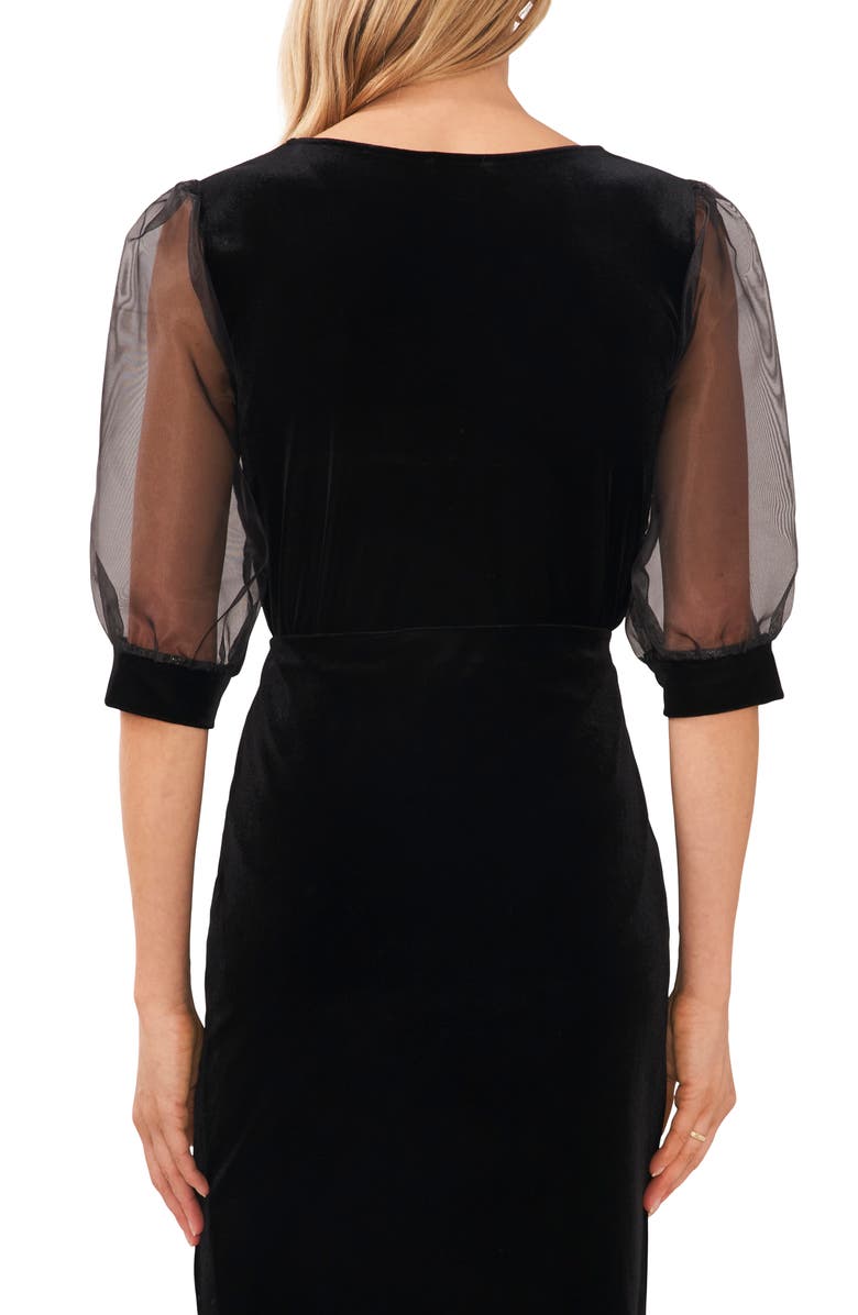 Halogen<sup>®</sup> Puff Sleeve Velour Top, Alternate, color,