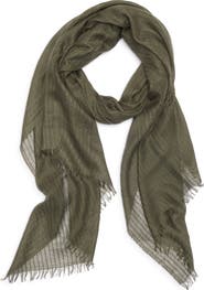 Nordstrom Striped Silk & Cashmere Scarf