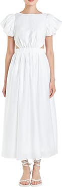 English Factory Cutout Puff Sleeve Maxi Sundress