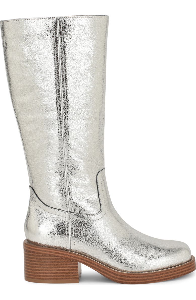 Nine West Broklyn Block Heel Boot, Alternate, color, Silver
