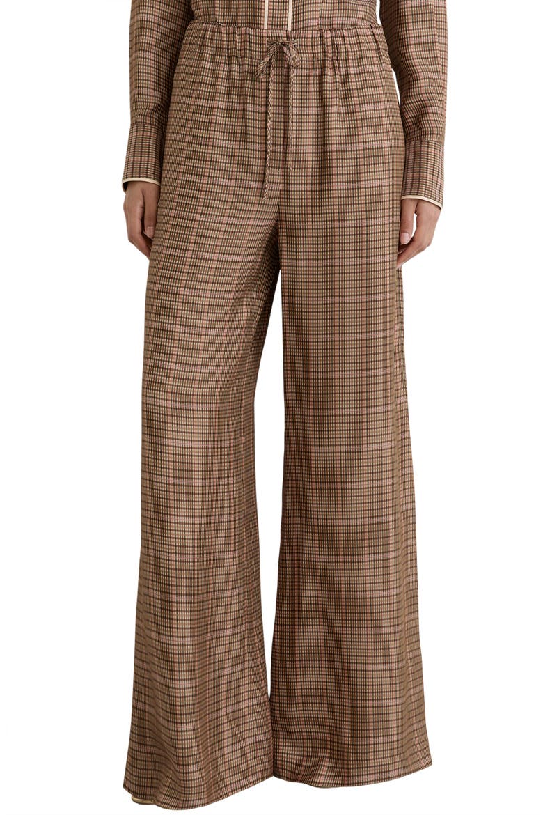 Minnie Wide Leg Trousers, Main, color, NEUTRAL CHECK