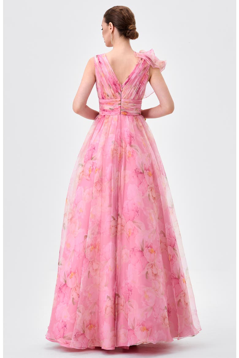 Cressida Ruffle Shoulder Gown, Alternate, color, FLORAL MULTI