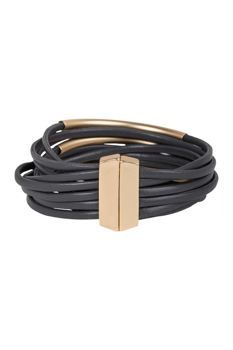 On the Rail Layered Wrap Bracelet, Alternate, color, GREY