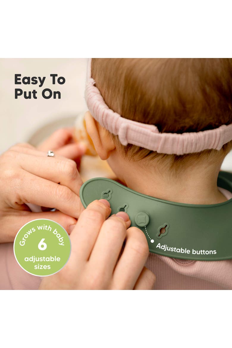 Prep Silicone Bibs, Alternate, color, Forest