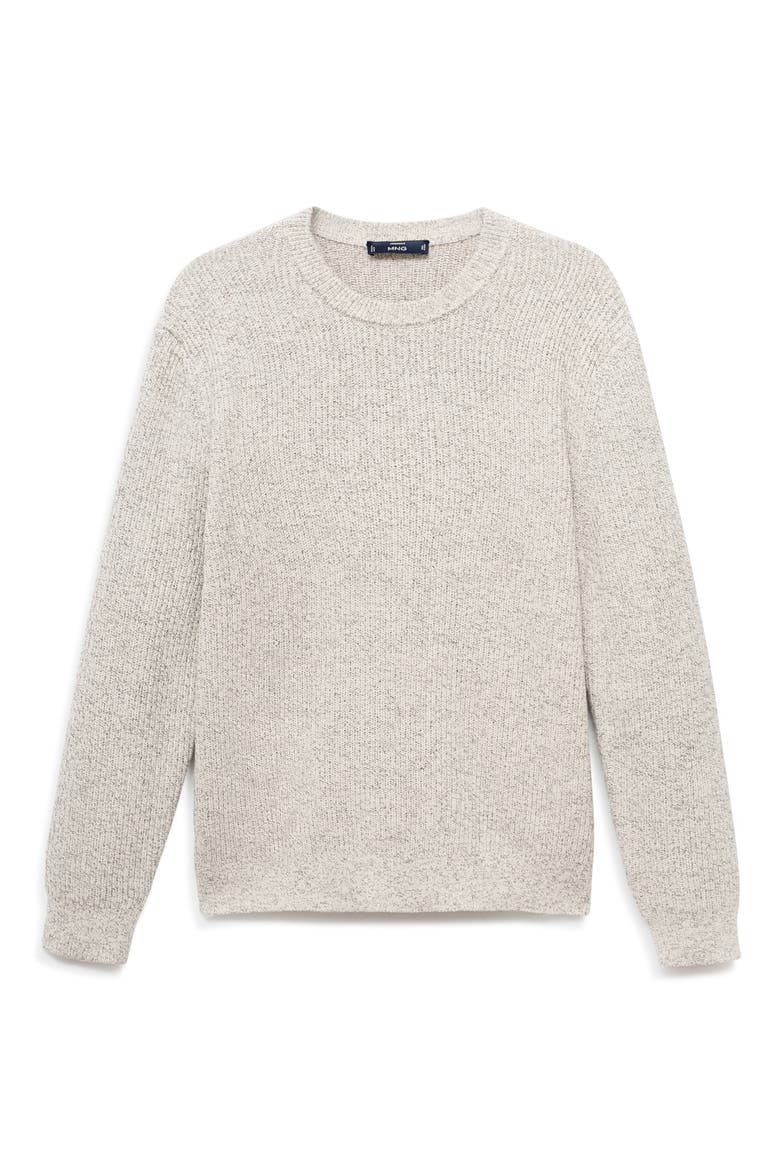Marled Cotton Crewneck Sweater, Alternate, color, OFF WHITE