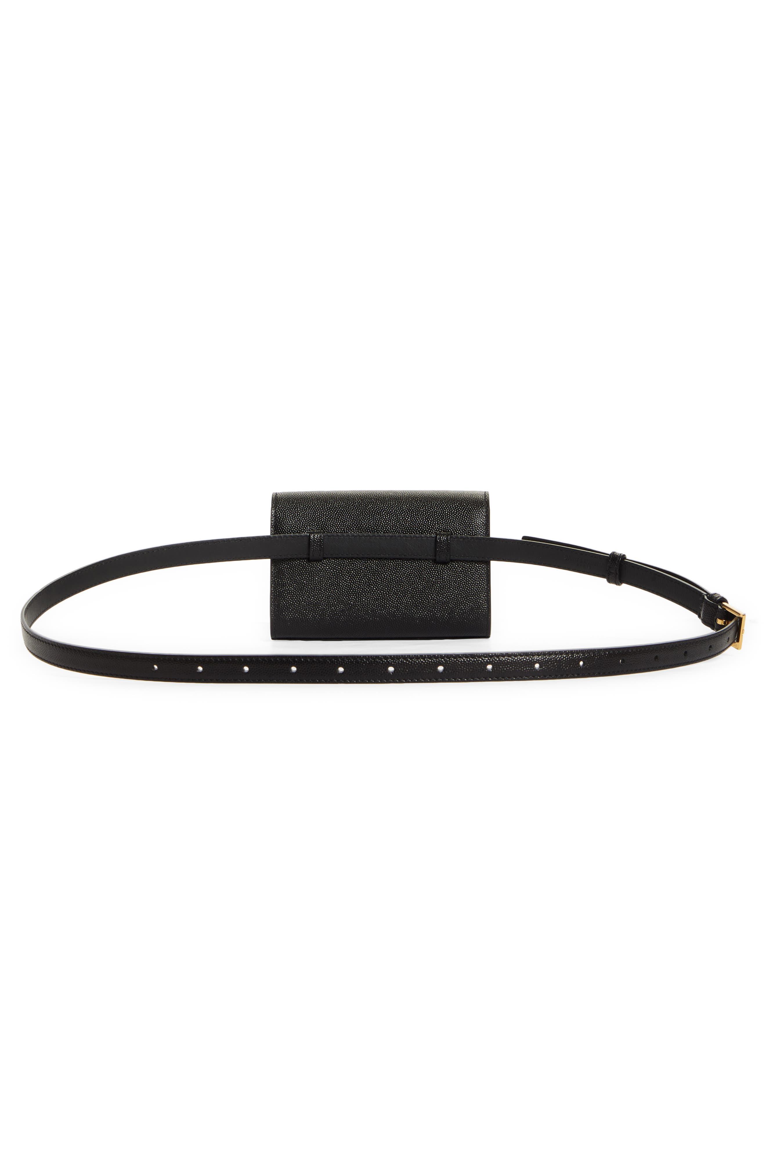 Saint Laurent Leather Belt Bag, Alternate, color, 